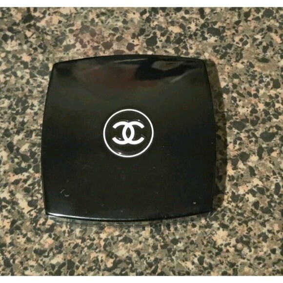 Chanel Black Makeup Refillable Compact Empty Mirror 2.5"